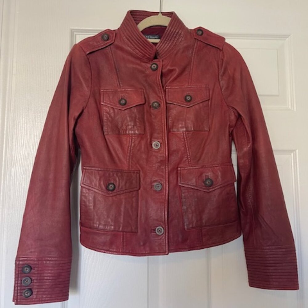 Lucky Brand Red Lamb Leather Jacket – Women’s S